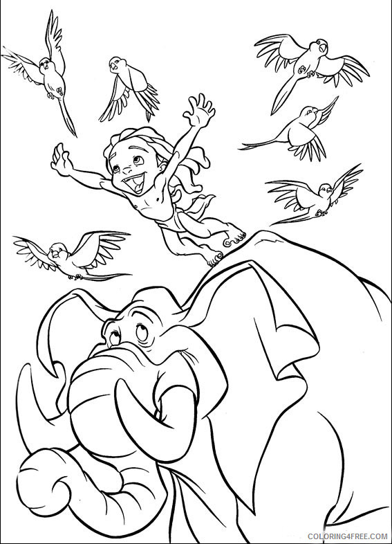 Tarzan Coloring Pages Cartoons Tarzan Young Tarzan Printable 2020 6136 Coloring4free
