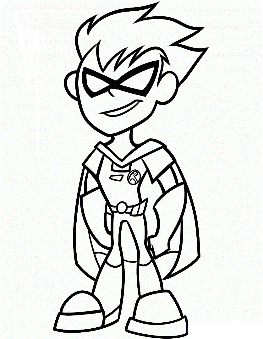 Teen Titans Go Coloring Pages Cartoons 1528103234_1525273696dessin robin from teen titans go Printable 2020 6146 Coloring4free