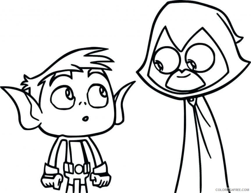 Teen Titans Go Coloring Pages Cartoons 1528105409_teen titans go raven and beast boy Printable 2020 6148 Coloring4free