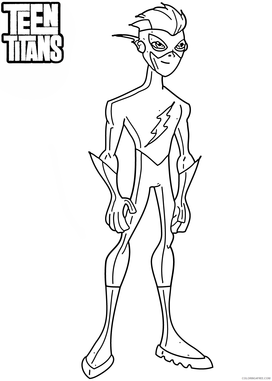Teen Titans Go Coloring Pages Cartoons 1550885919_teen titans kid flash Printable 2020 6157 Coloring4free