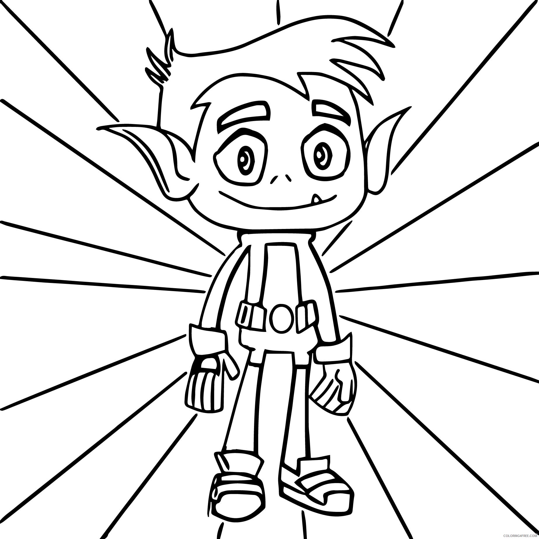 Teen Titans Go Coloring Pages Cartoons Teen Titans Beast Boy Printable 2020 6174 Coloring4free
