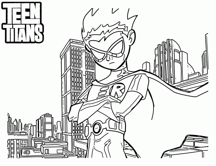 Teen Titans Go Coloring Pages Cartoons Teen Titans Nightwing Printable 2020 6176 Coloring4free