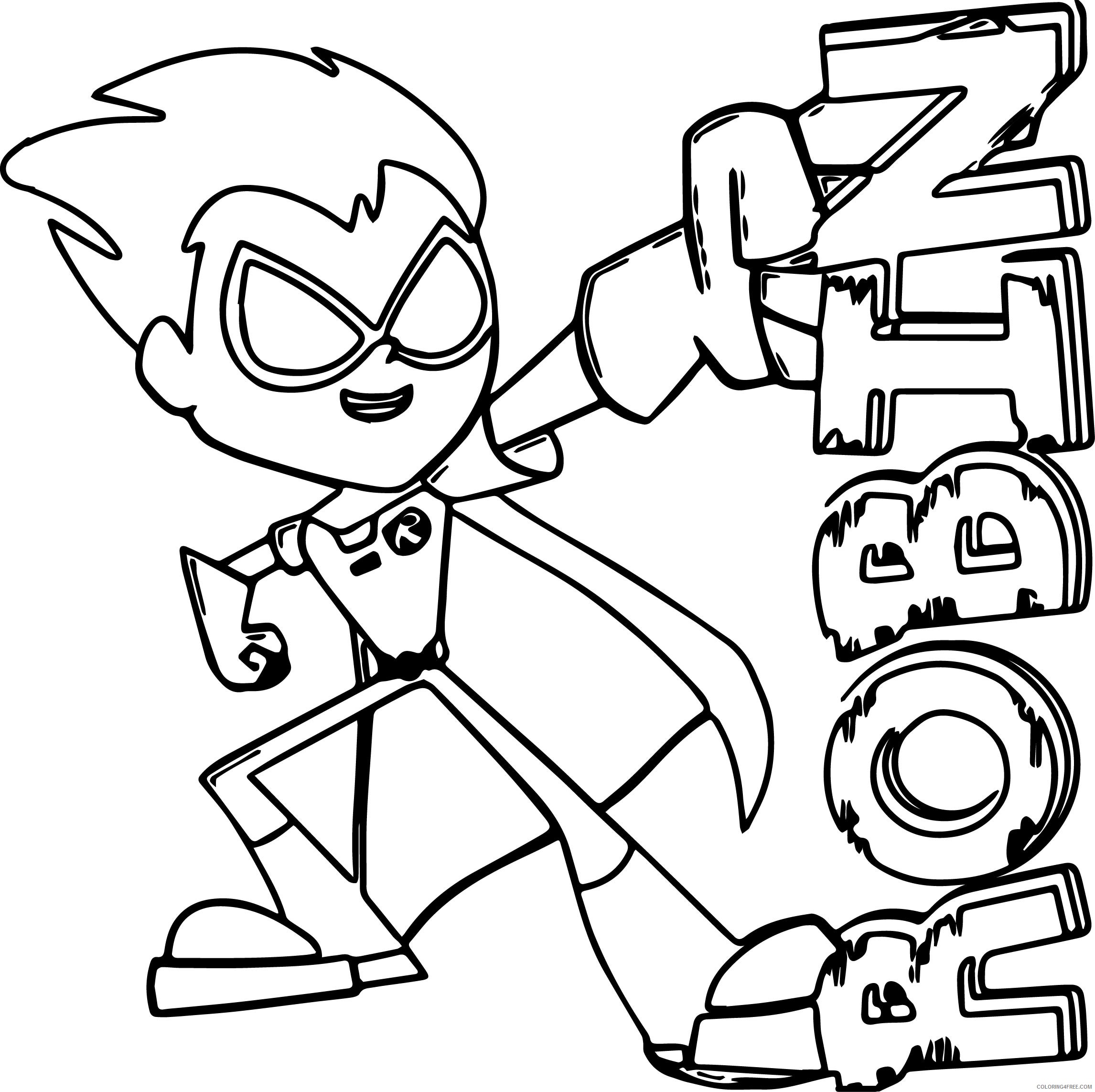 Teen Titans Go Coloring Pages Cartoons Teen Titans Robin Printable 2020 6177 Coloring4free