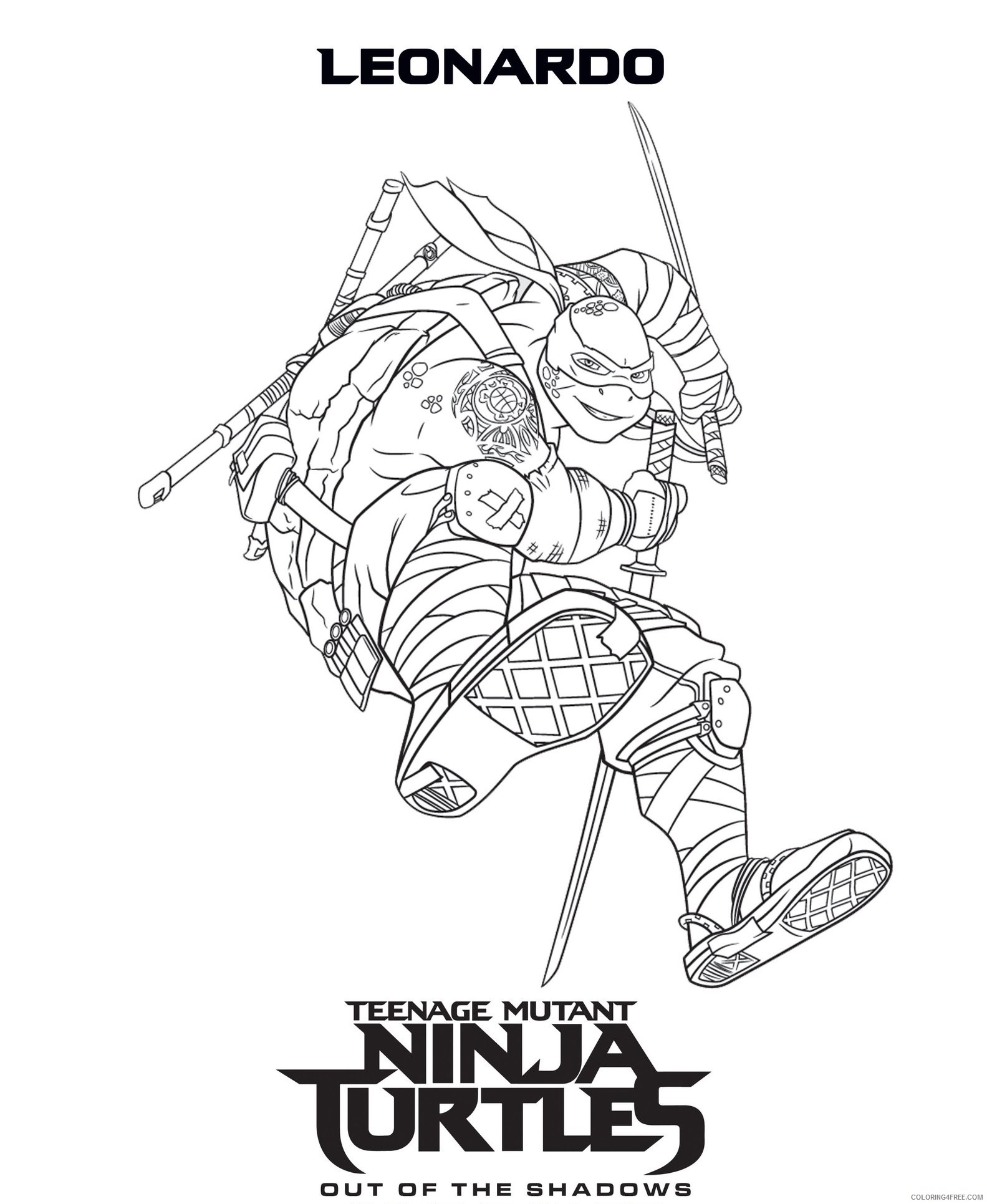 Teenage Mutant Ninja Turtles Coloring Pages Cartoons Leonardo Teenage Mutant Ninja Turtles Printable 2020 6227 Coloring4free Coloring4free Com - roblox shinobi story chakra feet