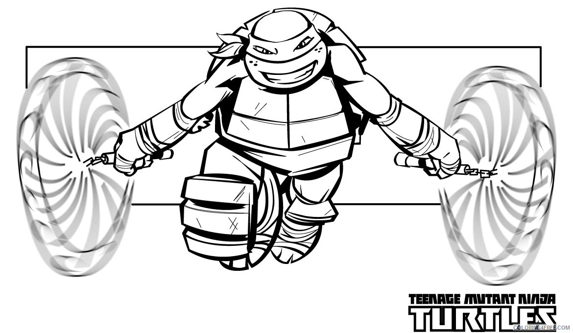 Teenage Mutant Ninja Turtles Coloring Pages Cartoons Nunchucks Teenage Mutant Ninja Turtles Printable 2020 6297 Coloring4free