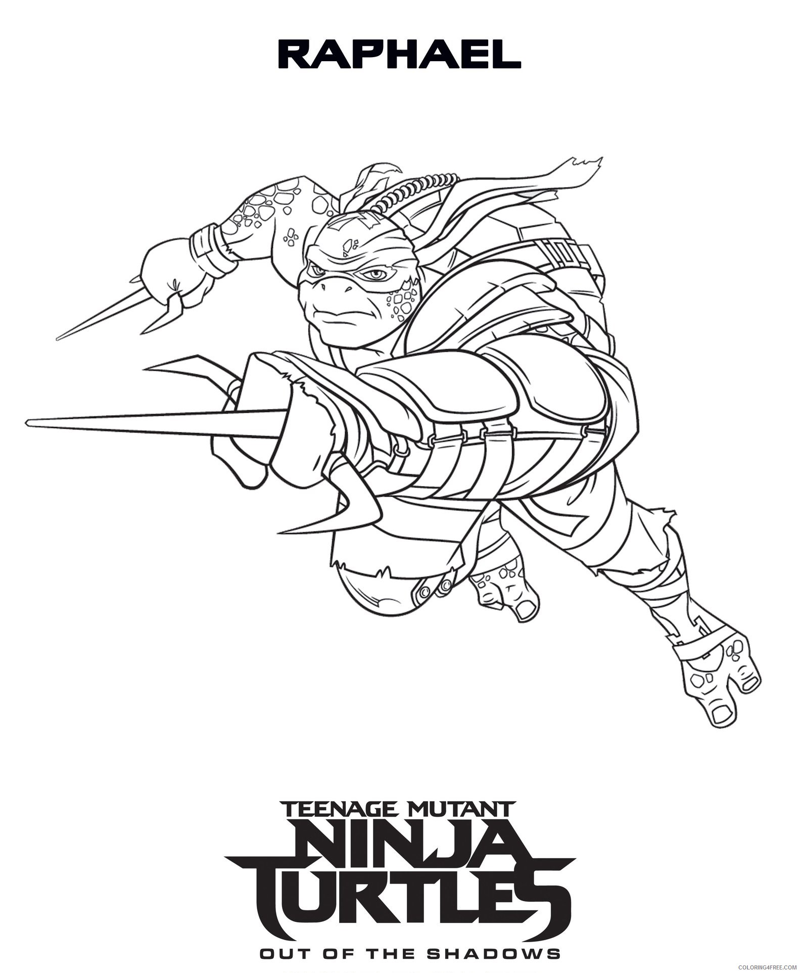 Teenage Mutant Ninja Turtles Coloring Pages Cartoons Raphael Teenage Mutant Ninja Turtles Printable 2020 6314 Coloring4free