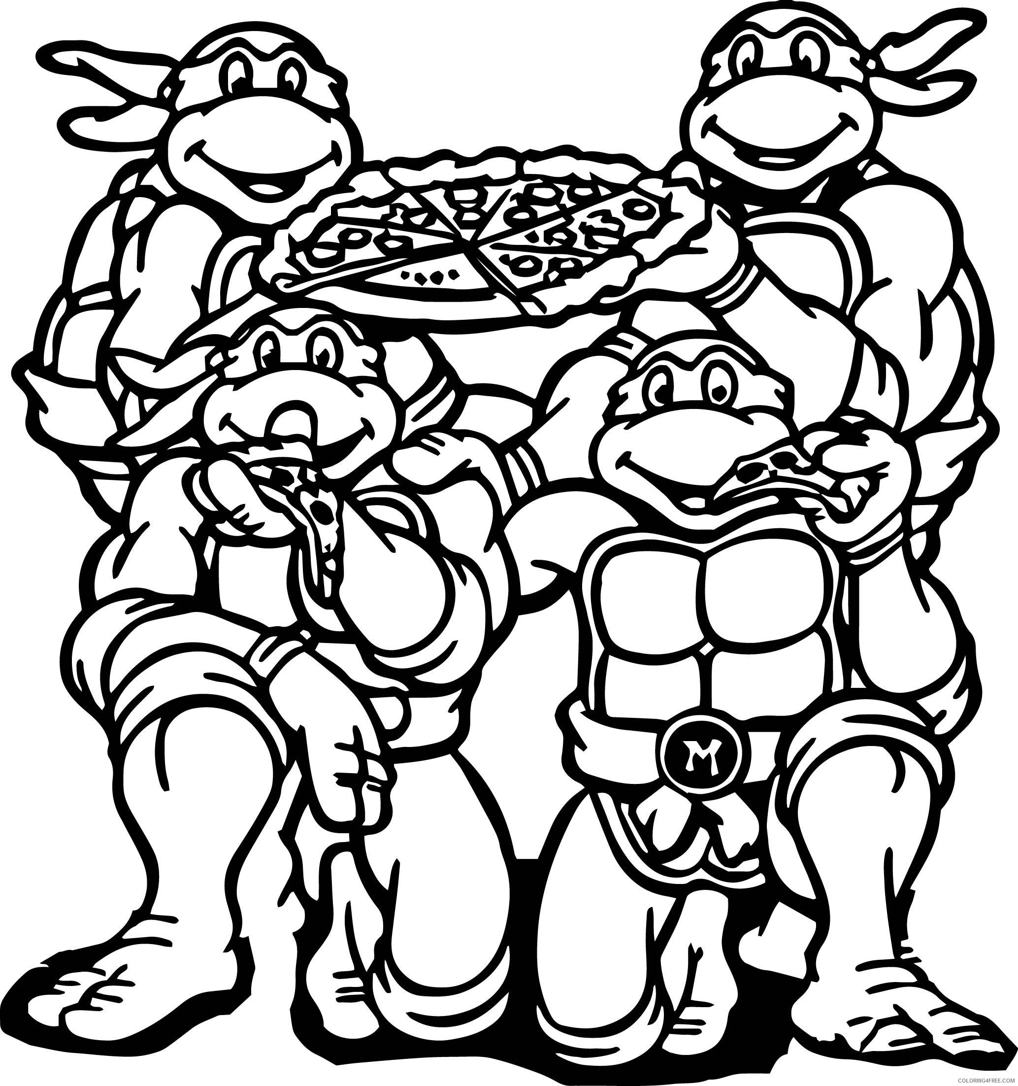 Teenage Mutant Ninja Turtles Coloring Pages Cartoons TMNT Pizza Printable 2020 6341 Coloring4free
