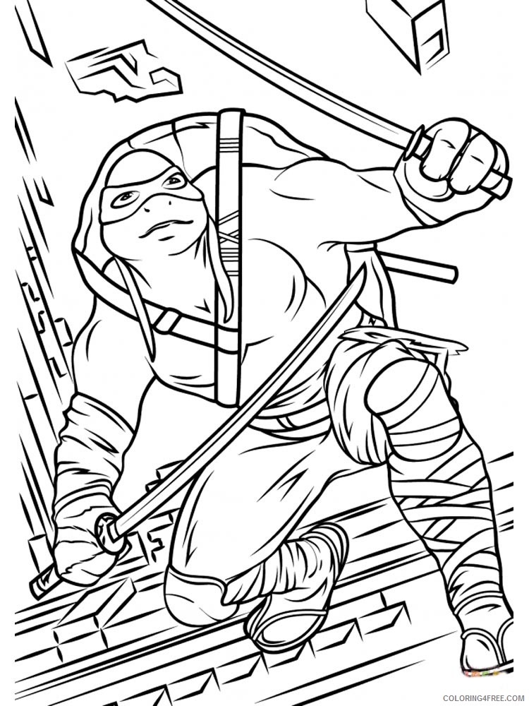 Teenage Mutant Ninja Turtles Coloring Pages Cartoons leonardo 6 Printable 2020 6224 Coloring4free