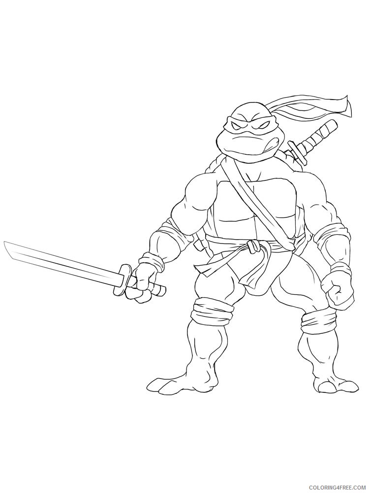Teenage Mutant Ninja Turtles Coloring Pages Cartoons leonardo 9 Printable 2020 6226 Coloring4free