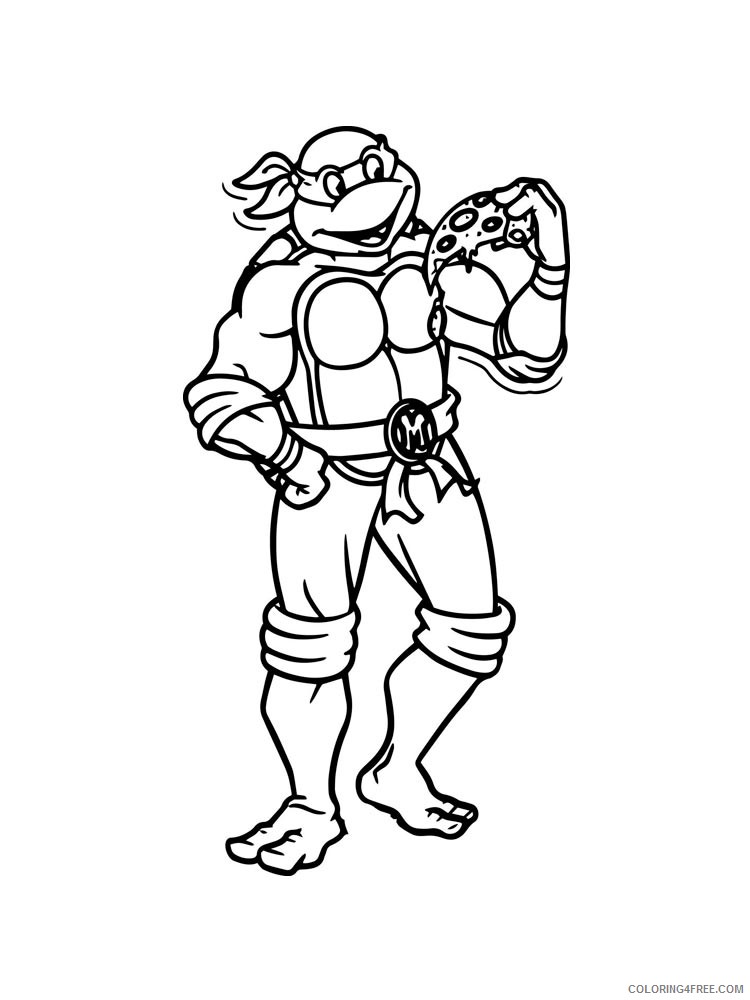 Teenage Mutant Ninja Turtles Coloring Pages Cartoons michelangelo 10 Printable 2020 6229 Coloring4free