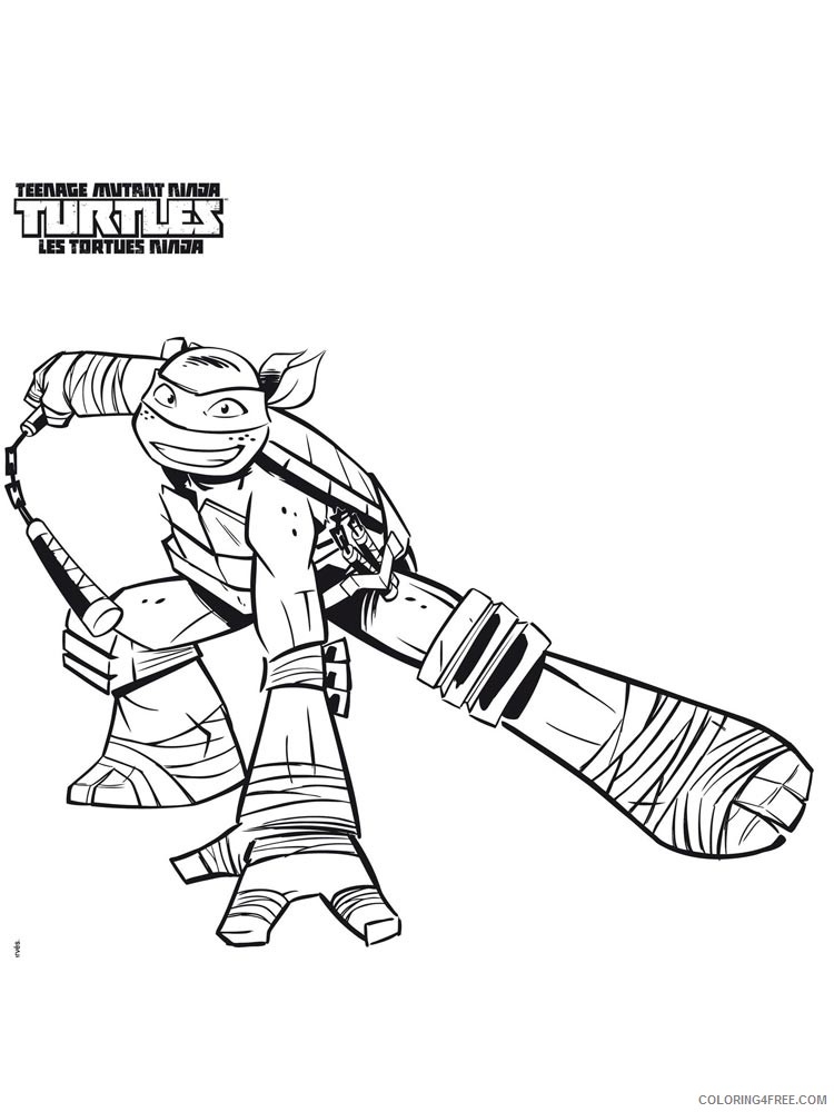 Teenage Mutant Ninja Turtles Coloring Pages Cartoons michelangelo 11 Printable 2020 6230 Coloring4free
