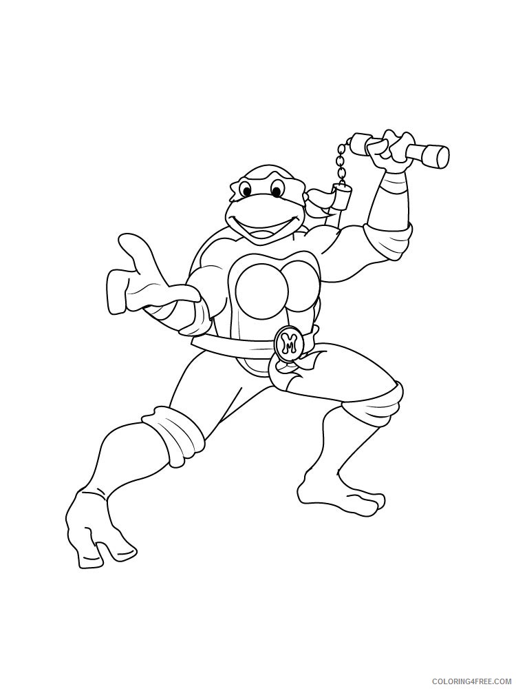 Teenage Mutant Ninja Turtles Coloring Pages Cartoons michelangelo 12 Printable 2020 6231 Coloring4free