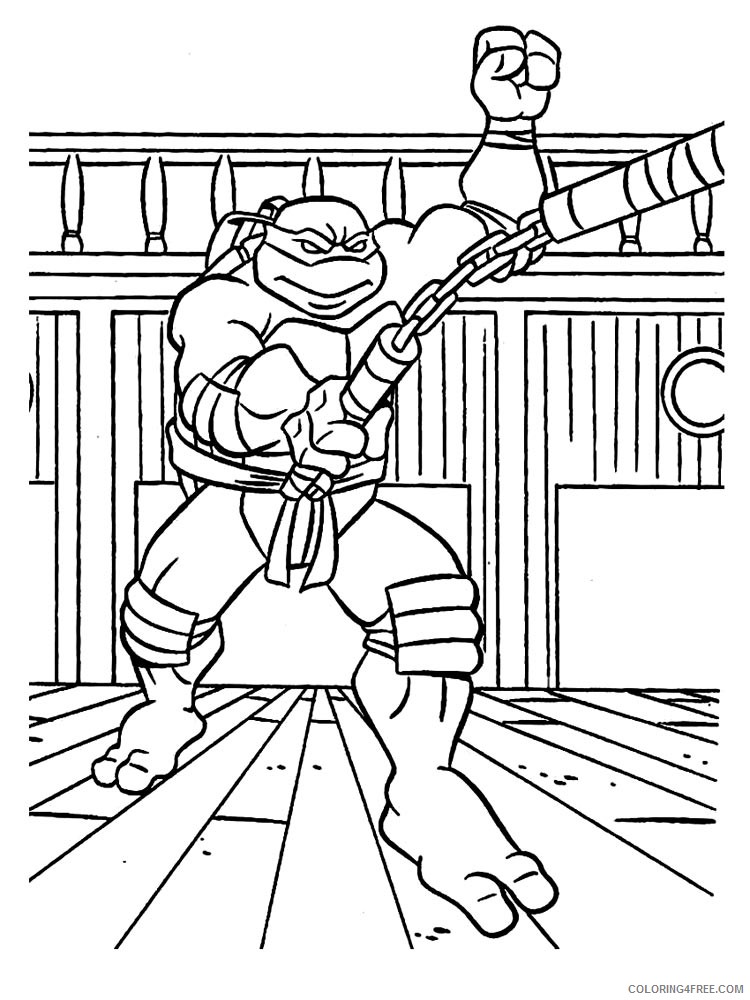Teenage Mutant Ninja Turtles Coloring Pages Cartoons michelangelo 14 Printable 2020 6233 Coloring4free