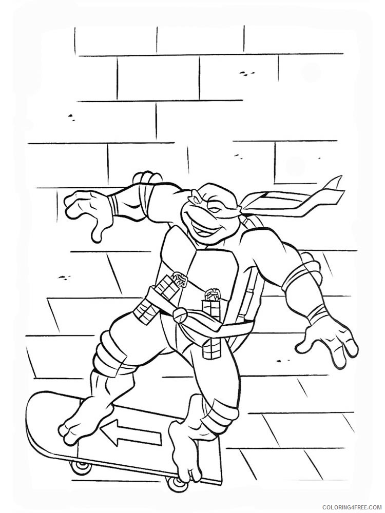Teenage Mutant Ninja Turtles Coloring Pages Cartoons michelangelo 19 Printable 2020 6238 Coloring4free