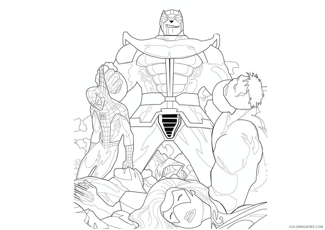 Thanos Coloring Pages Cartoons Printable Thanos Printable 2020 6350 Coloring4free