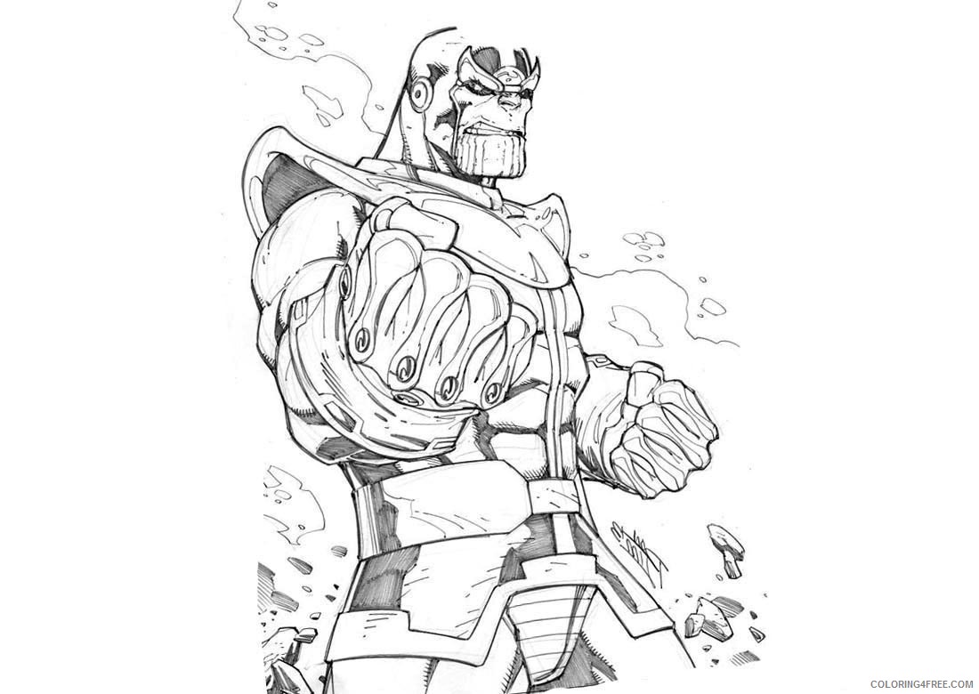 Thanos Coloring Pages Cartoons Thanos Sketch for Printable 2020 6368 Coloring4free
