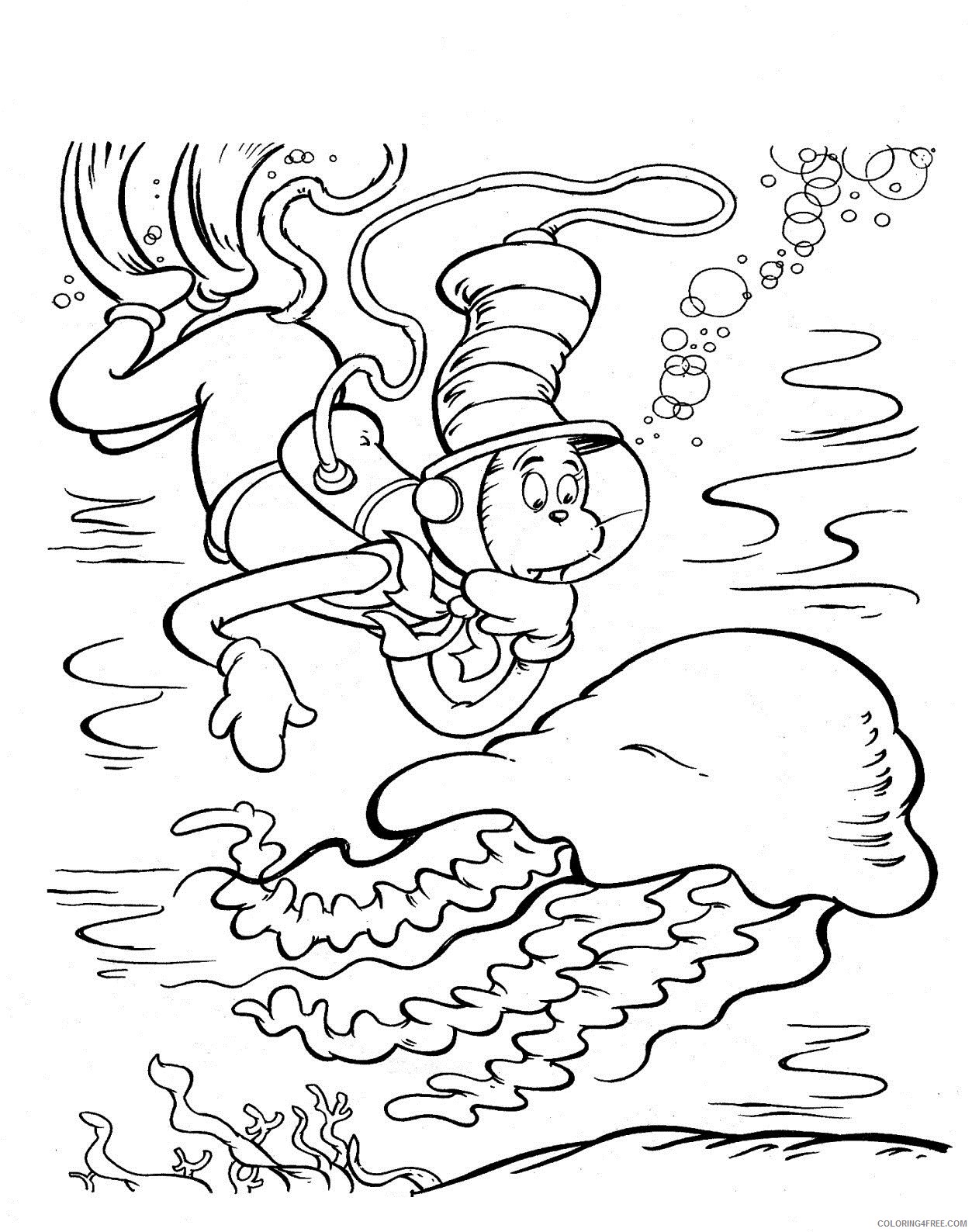 The Cat in the Hat Coloring Pages Cartoons Cat in the Hat Free Printable 2020 6414 Coloring4free