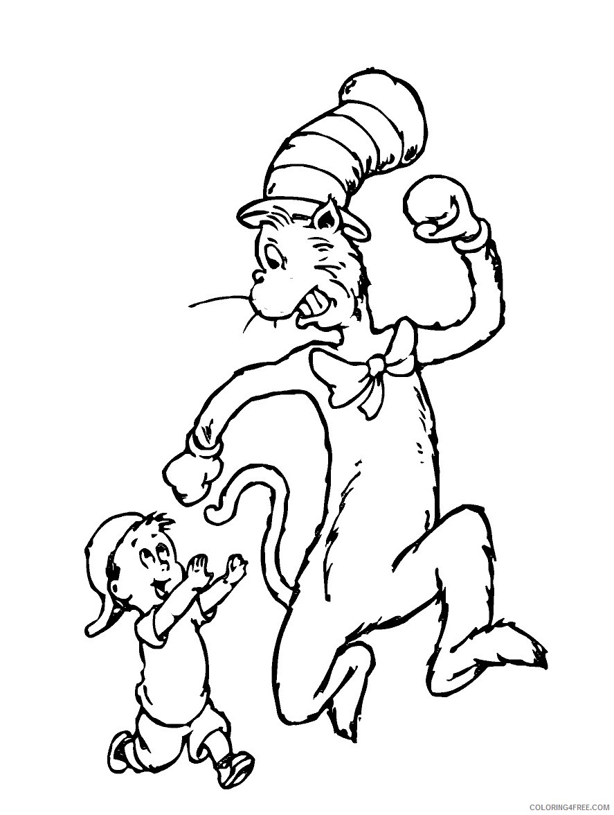 The Cat in the Hat Coloring Pages Cartoons Cat in the Hat Printable 2020 6403 Coloring4free