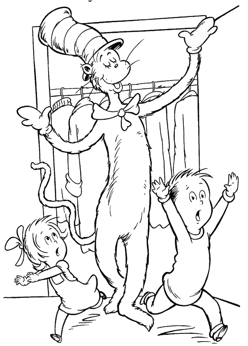 The Cat in the Hat Coloring Pages Cartoons cat_hat_cl_02 Printable 2020 6374 Coloring4free