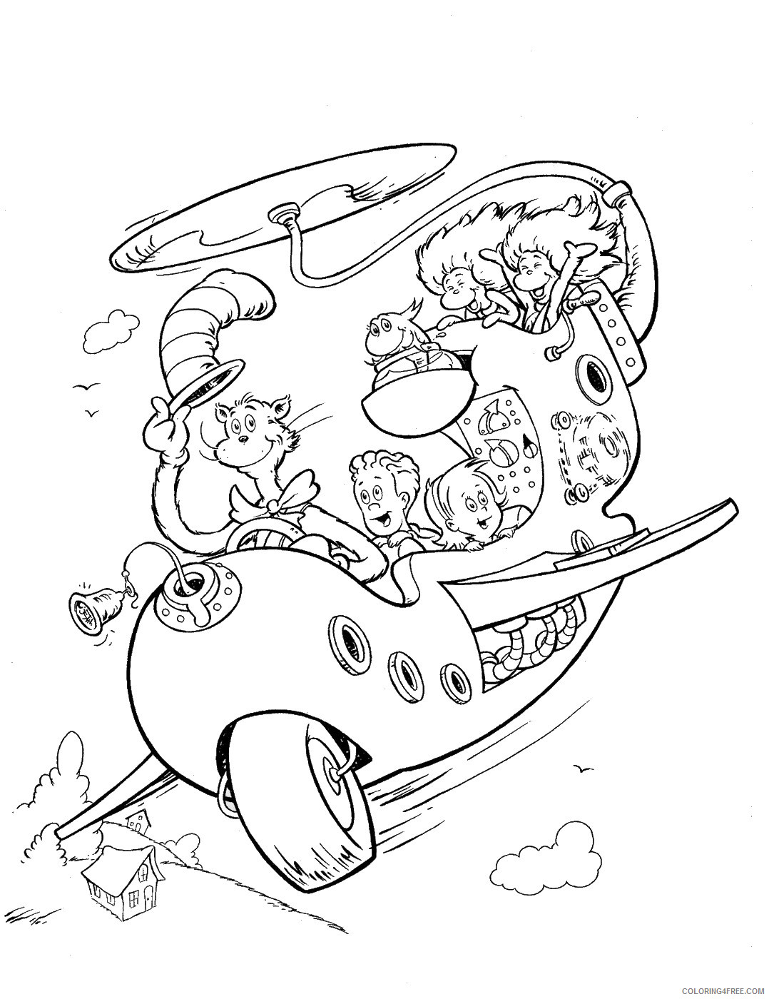 The Cat in the Hat Coloring Pages Cartoons cat_hat_cl_20 Printable 2020 6383 Coloring4free