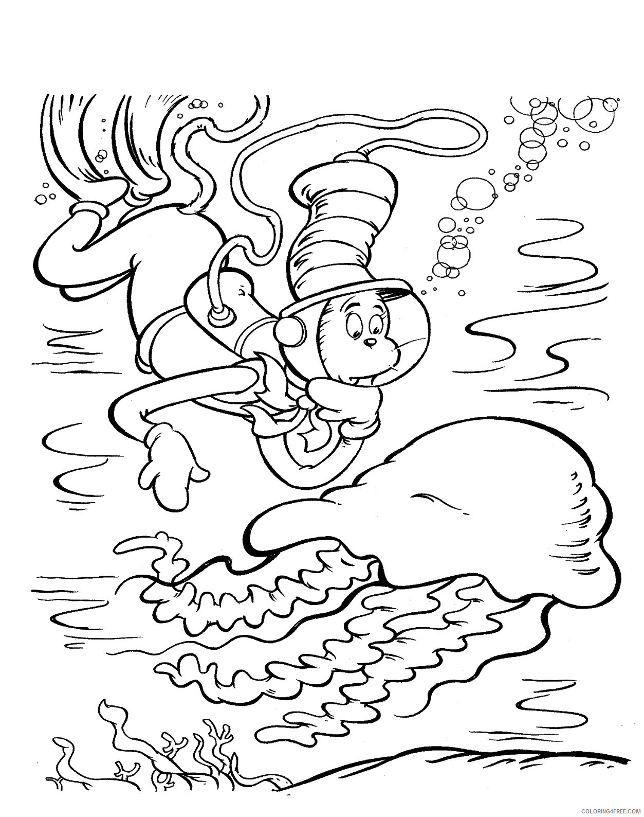 The Cat in the Hat Coloring Pages Cartoons cat_hat_cl_26 Printable 2020 6389 Coloring4free
