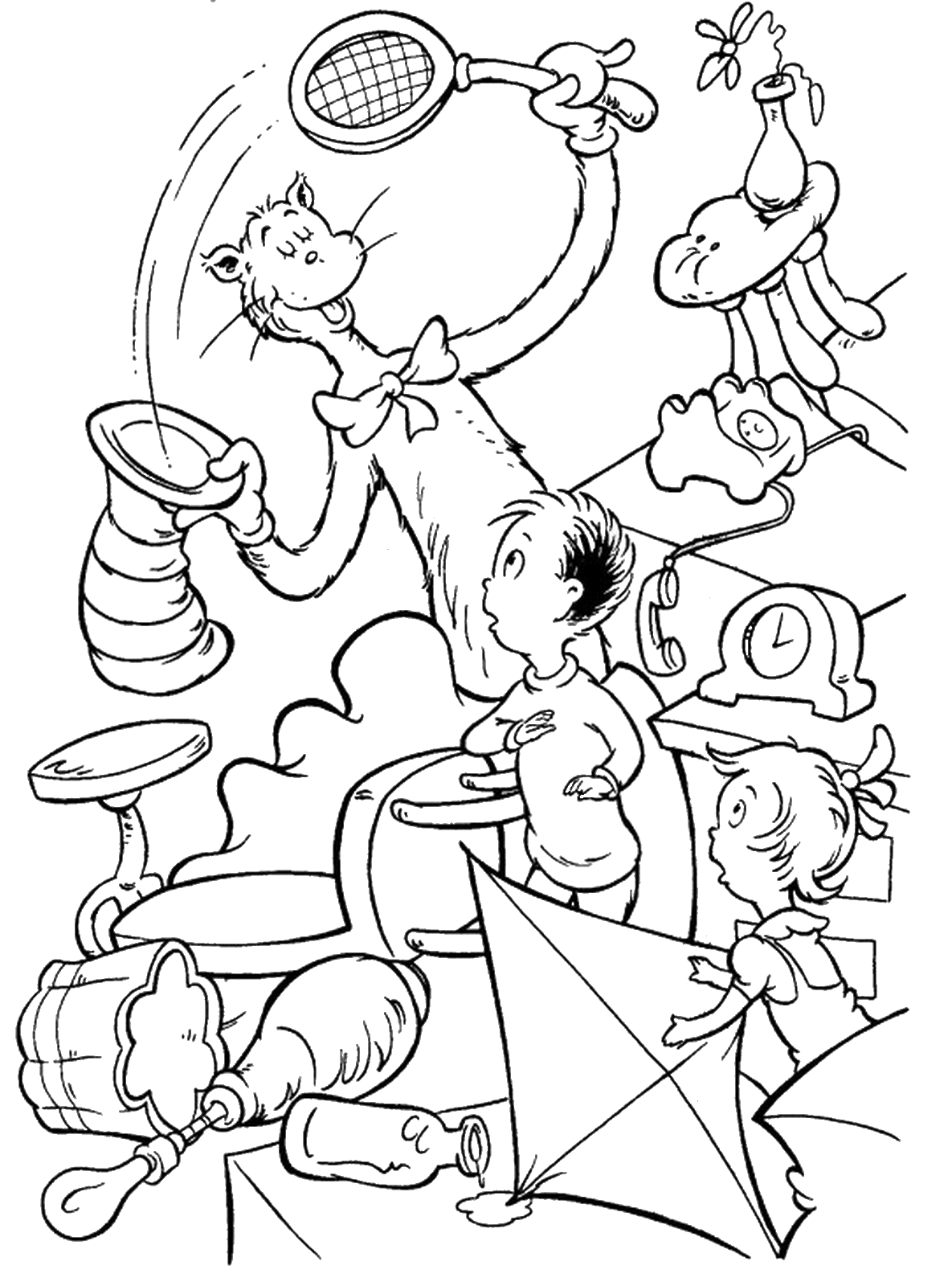 The Cat in the Hat Coloring Pages Cartoons cat_hat_cl_34 Printable 2020 6396 Coloring4free
