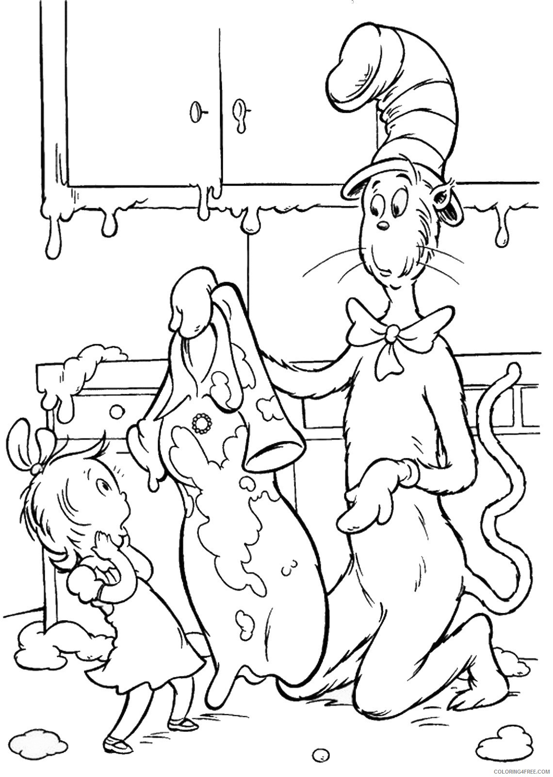The Cat in the Hat Coloring Pages Cartoons cat_hat_cl_35 Printable 2020 6397 Coloring4free