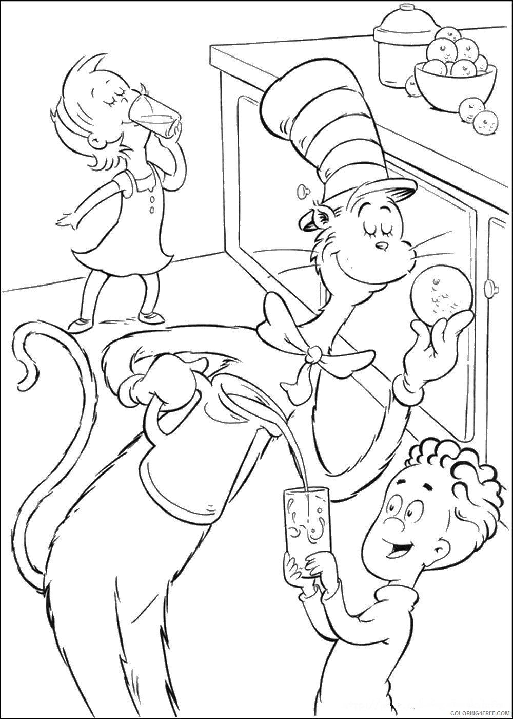 The Cat in the Hat Coloring Pages Cartoons cat_hat_cl_39 Printable 2020 6401 Coloring4free