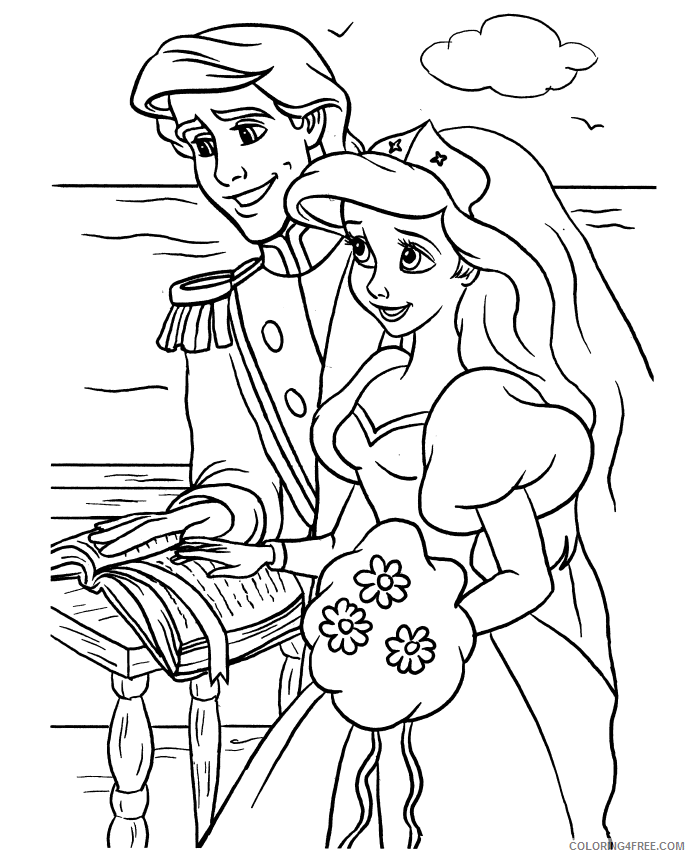 The Little Mermaid Coloring Pages Cartoons Little Mermaid Wedding ...