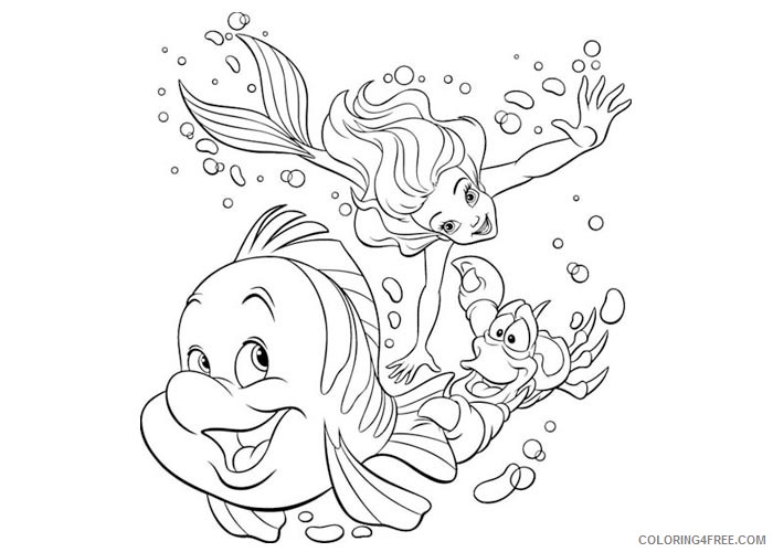The Little Mermaid Coloring Pages Cartoons Little Mermaid and Sebastian Printable 2020 6441 Coloring4free