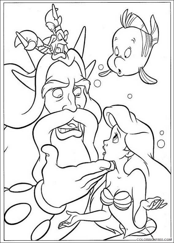 The Little Mermaid Coloring Pages Cartoons little mermaid with father Printable 2020 6445 Coloring4free