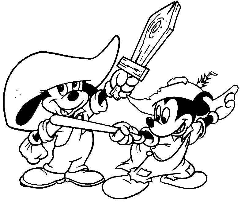 The Three Musketeers Coloring Pages Cartoons the three musketeers 7 Printable 2020 6513 Coloring4free