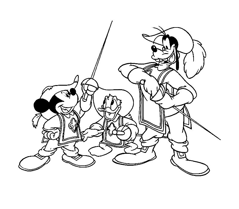 The Three Musketeers Coloring Pages Cartoons the three musketeers 9 Printable 2020 6515 Coloring4free