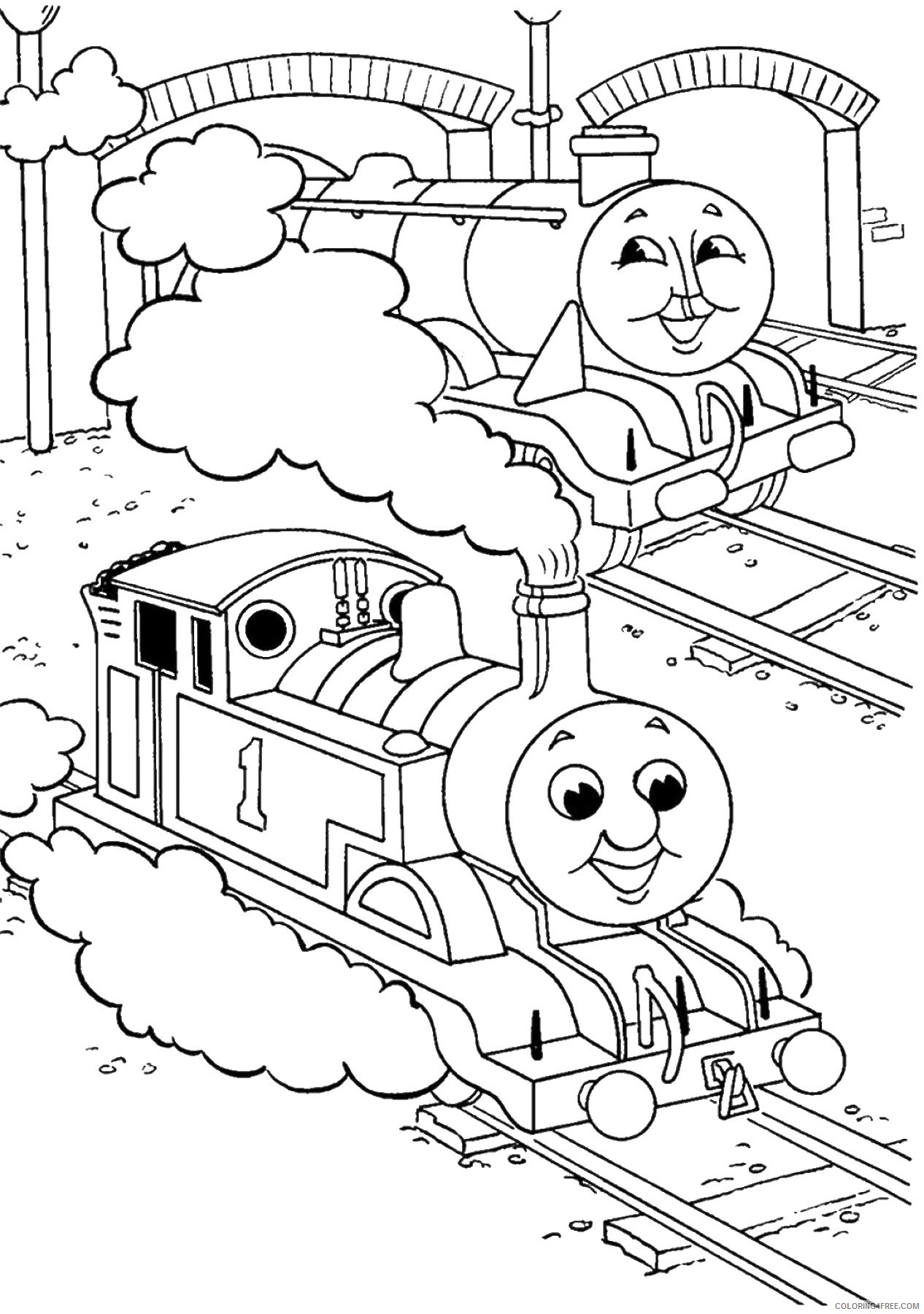 Thomas and Friends Coloring Pages Cartoons thomas_tank_engine_cl06 Printable 2020 6519 Coloring4free