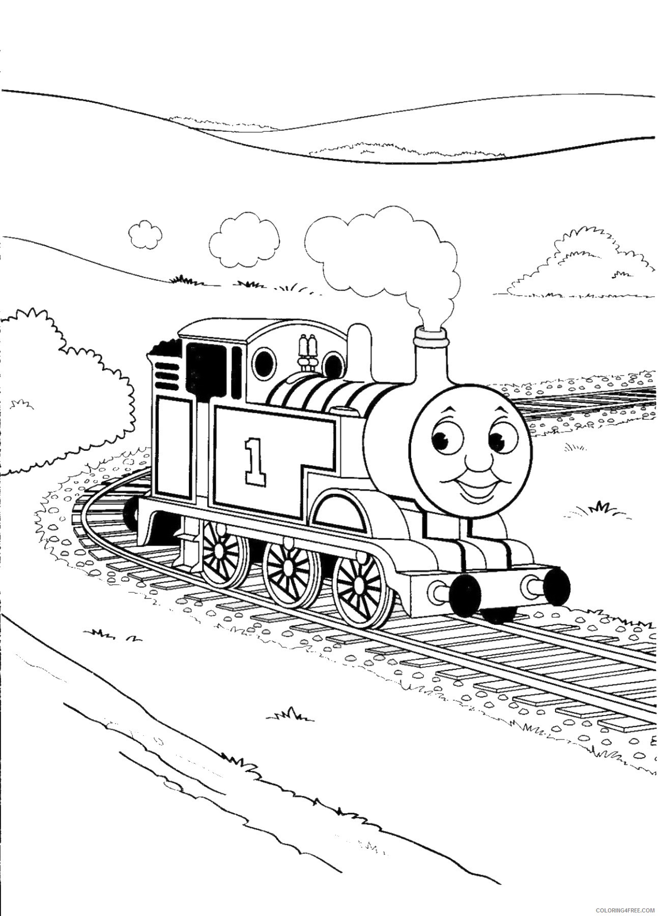 Thomas and Friends Coloring Pages Cartoons thomas_tank_engine_cl08 Printable 2020 6520 Coloring4free
