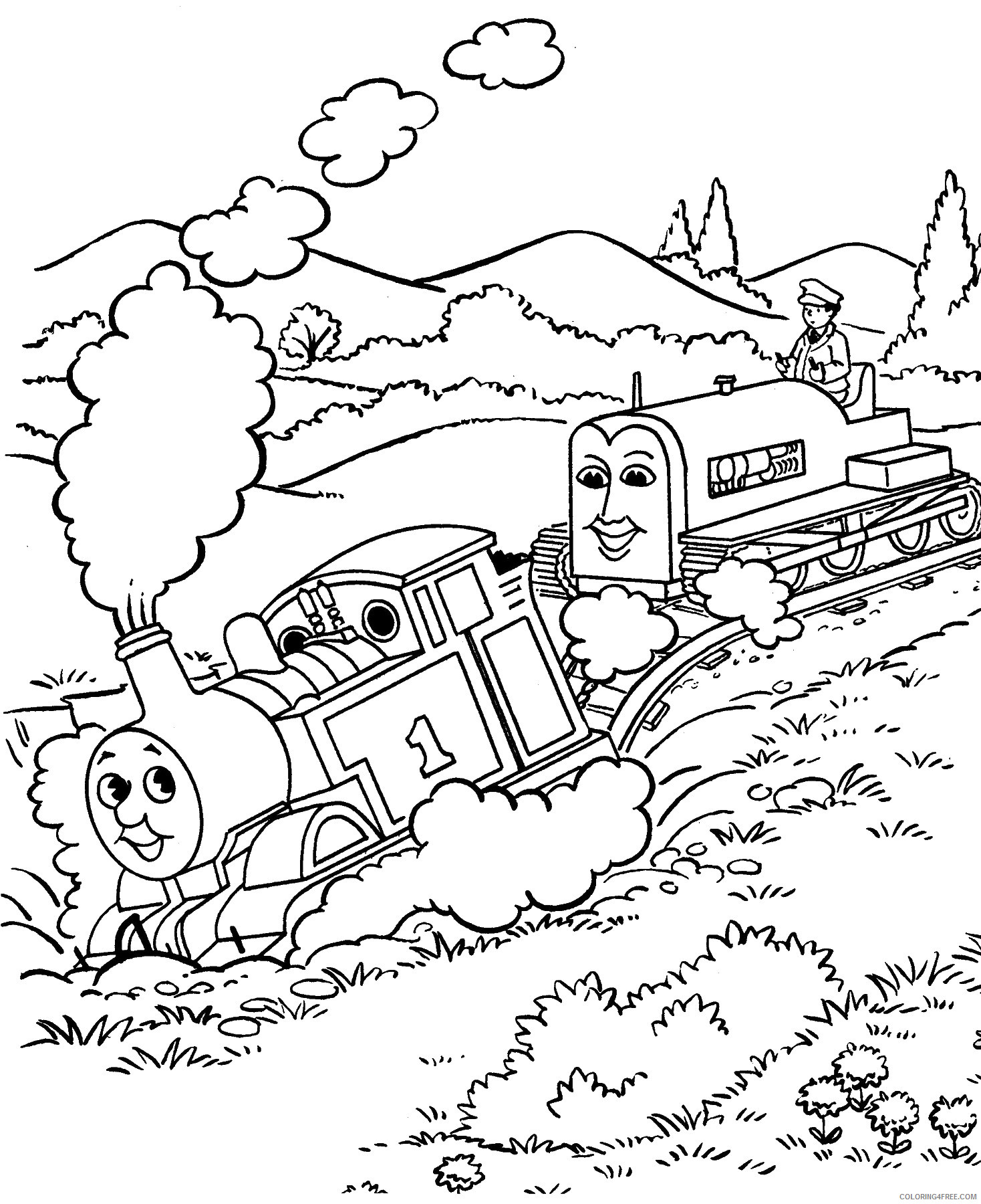 Thomas and Friends Coloring Pages Cartoons thomas_tank_engine_cl37 Printable 2020 6530 Coloring4free