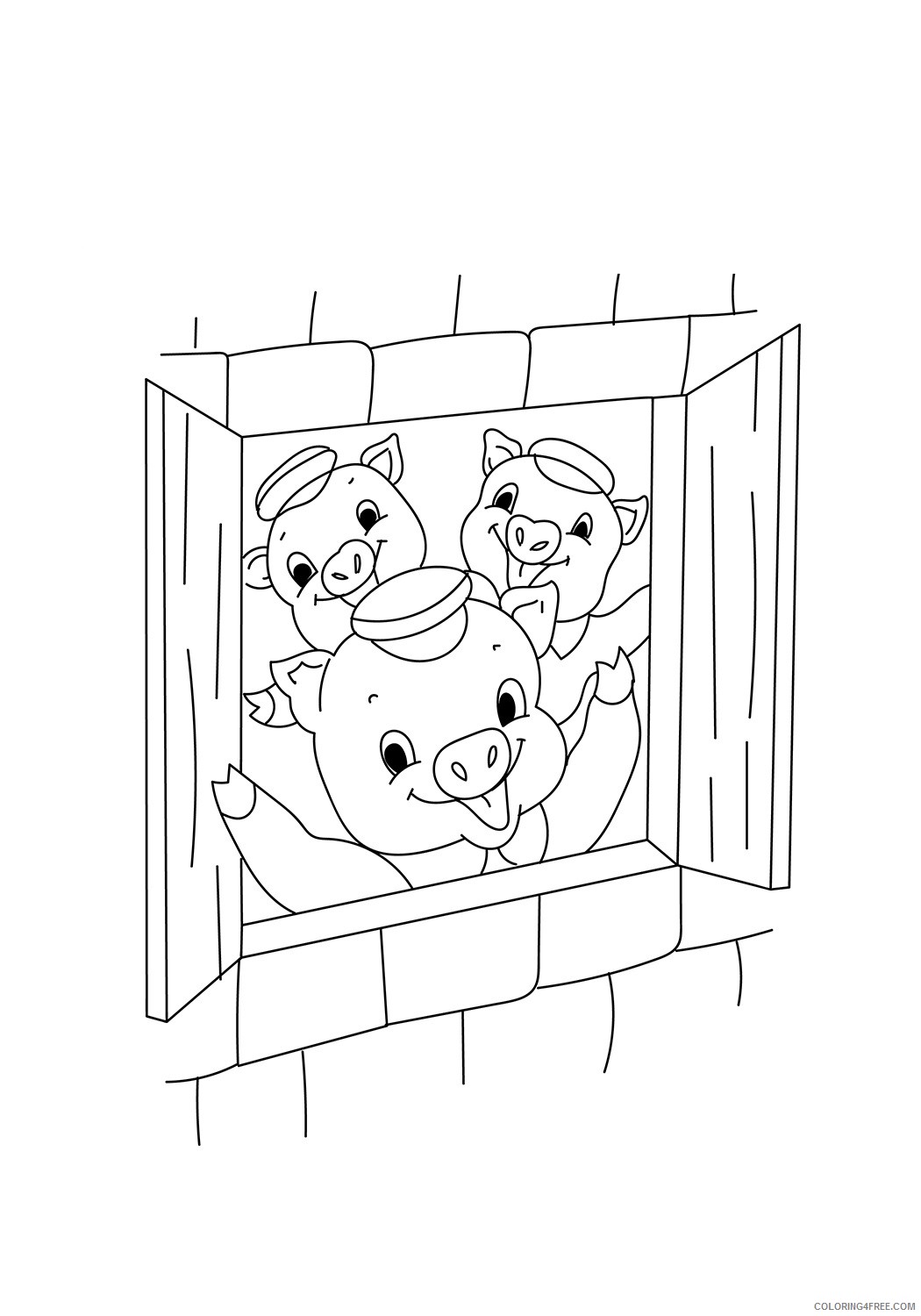 Three Little Pigs Coloring Pages Cartoons 1526907129_the three little pigs 17 a4 Printable 2020 6566 Coloring4free