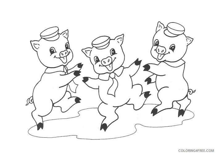 Three Little Pigs Coloring Pages Cartoons Three little pigs Printable 2020 6570 Coloring4free