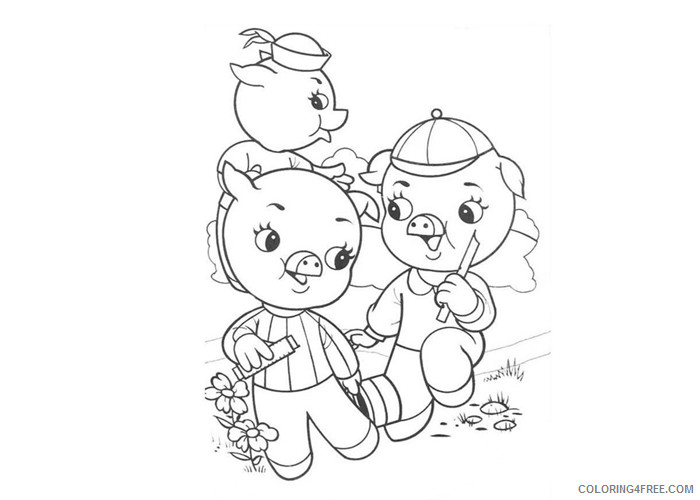 Three Little Pigs Coloring Pages Cartoons Three little pigs Printable 2020 6583 Coloring4free