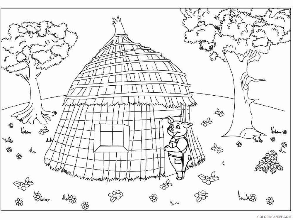 Three Little Pigs Coloring Pages Cartoons three little pigs 14 Printable 2020 6575 Coloring4free