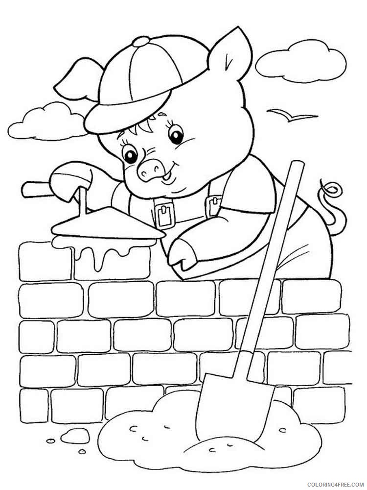 Three Little Pigs Coloring Pages Cartoons three little pigs 3 Printable 2020 6580 Coloring4free