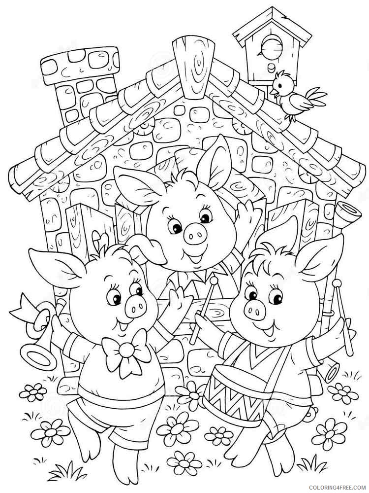 Three Little Pigs Coloring Pages Cartoons three little pigs 7 Printable 2020 6581 Coloring4free