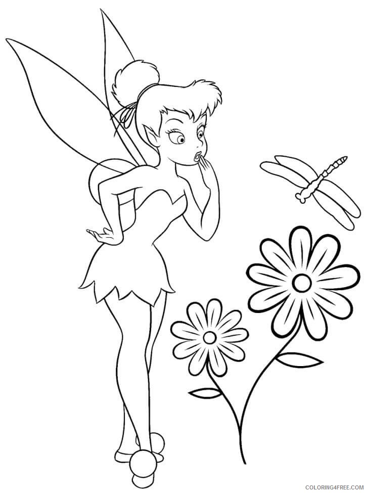 Tinker Bell Coloring Pages Cartoons 1582339044_tinkerbell with flowers Printable 2020 6596 Coloring4free