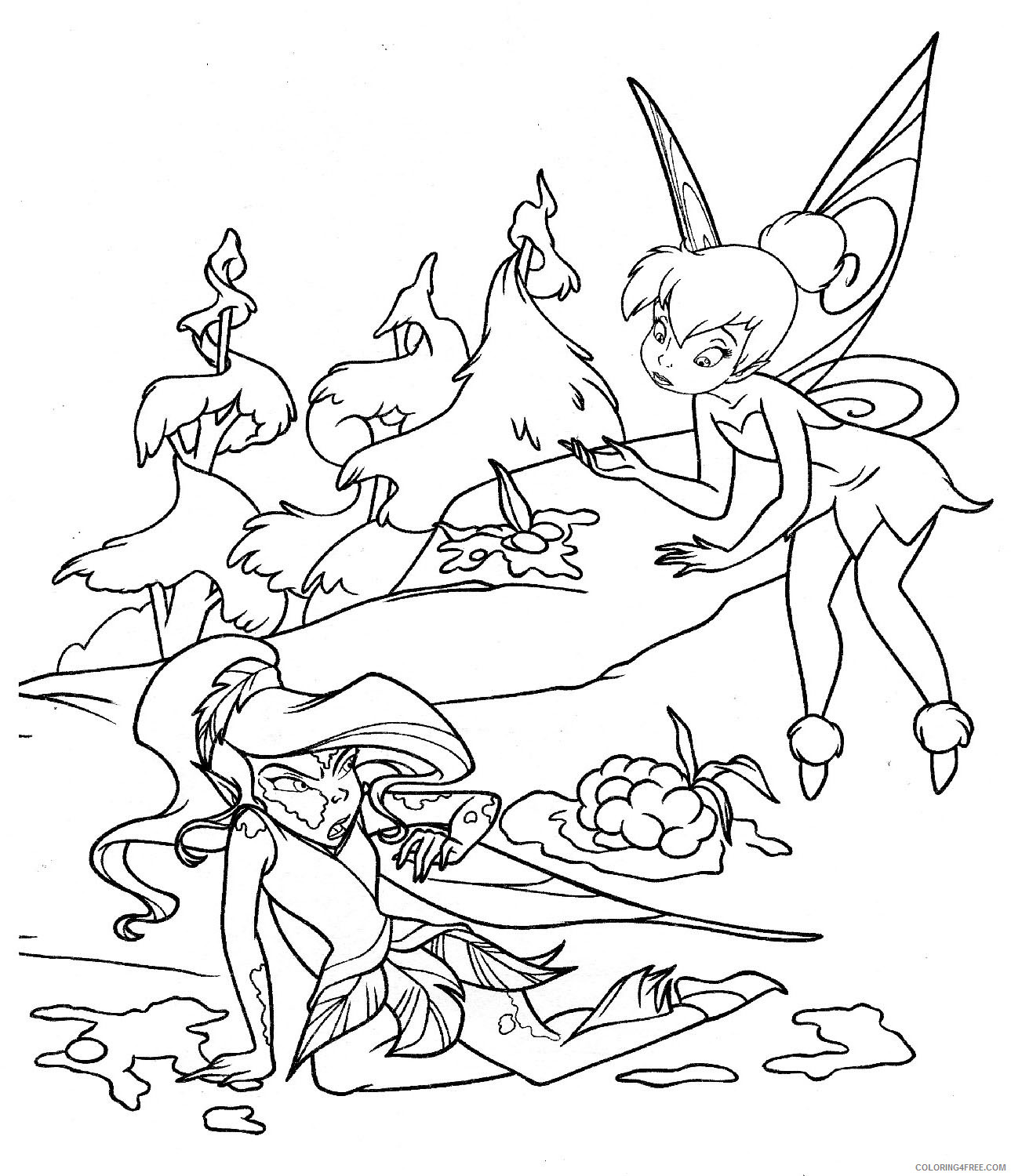 Tinker Bell Coloring Pages Cartoons Gothic Tinkerbell 2 Printable 2020 6605 Coloring4free