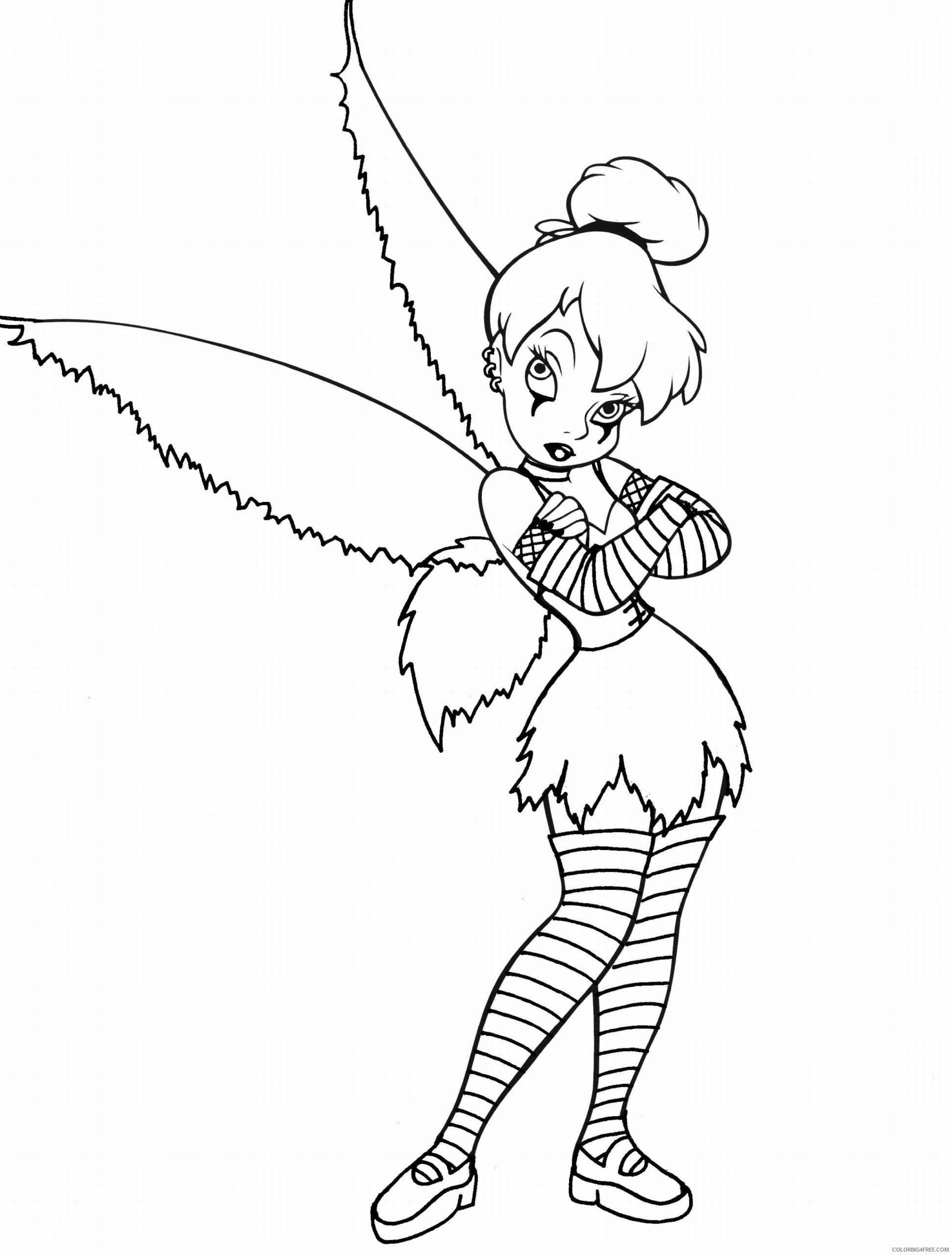 Tinker Bell Coloring Pages Cartoons Gothic Tinkerbell Printable 2020 6606 Coloring4free