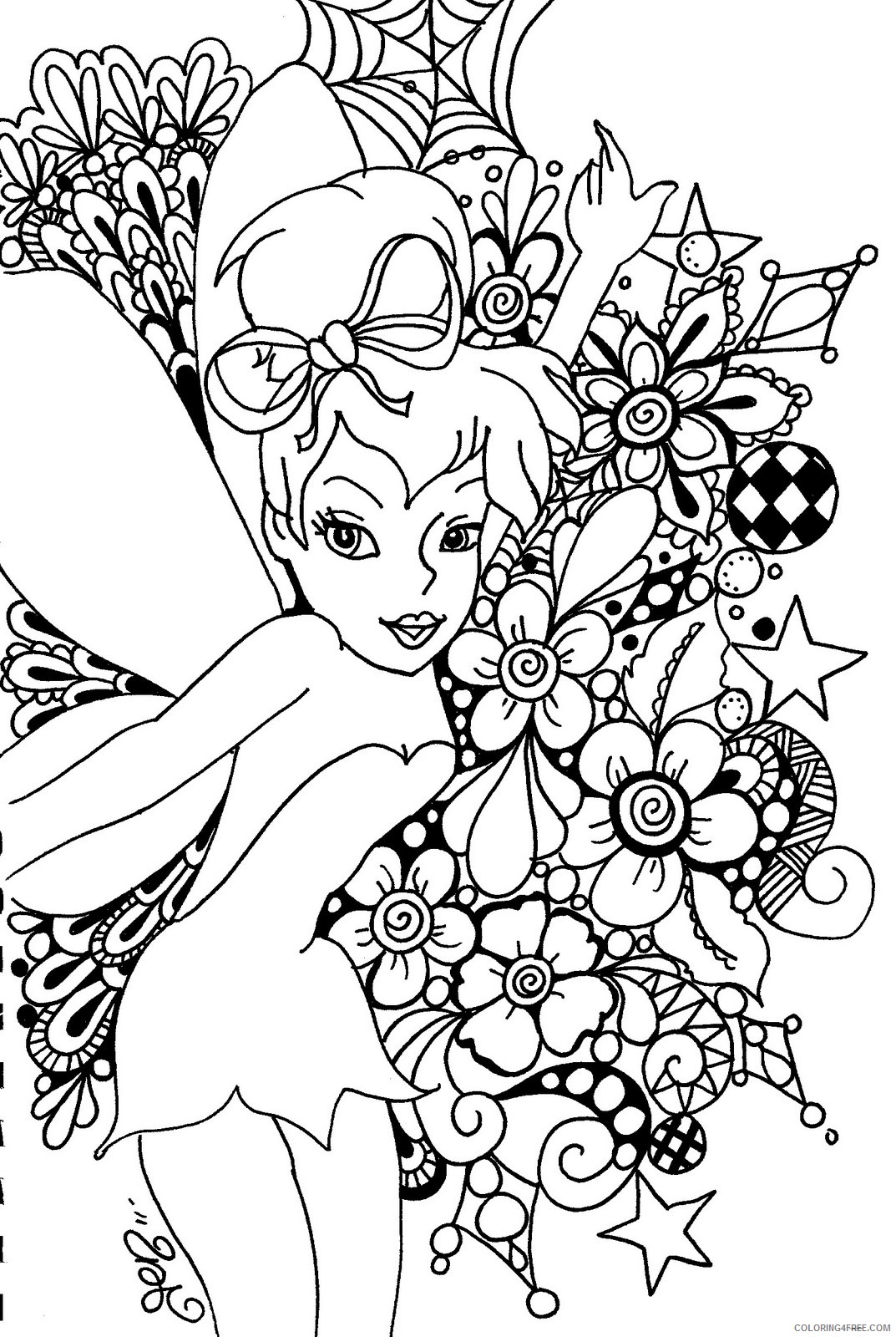 Tinker Bell Coloring Pages Cartoons Tinkerbell to Print for Free Printable 2020 6681 Coloring4free
