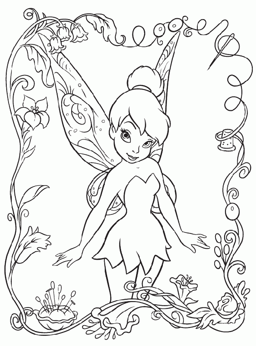 Tinker Bell Coloring Pages Cartoons tinkerbell_cl_01 Printable 2020 6609 Coloring4free