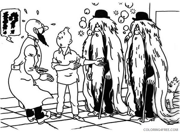 Tintin Coloring Pages Cartoons Thomson and Thomson Disguise as an Old Man in the Adventures of Tintin Printable 2020 6696 Coloring4free