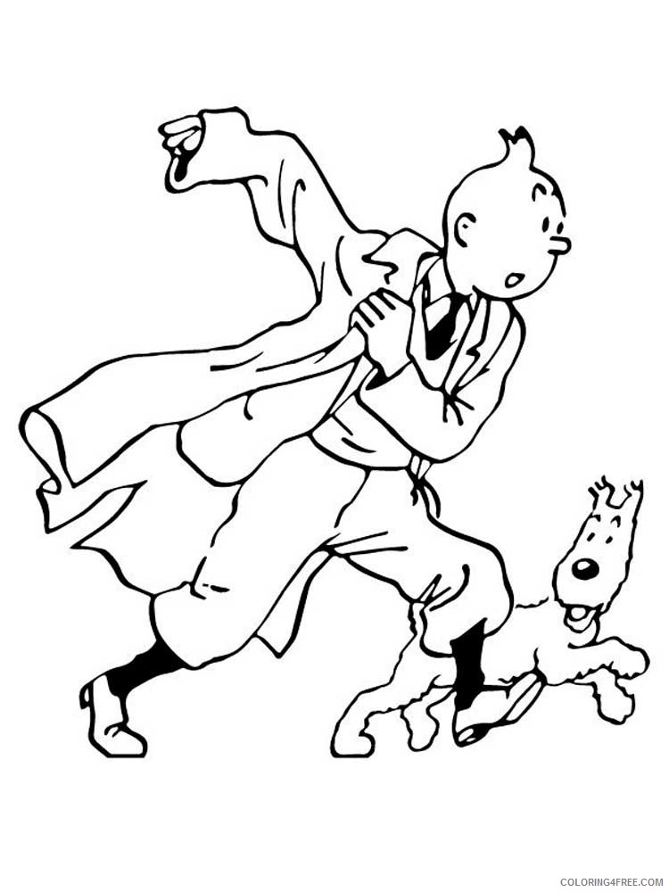 Tintin Coloring Pages Cartoons Tintin 1 Printable 2020 6716 Coloring4free
