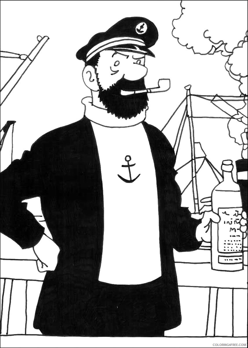 Tintin Coloring Pages Cartoons tintin_cl_03 Printable 2020 6698 Coloring4free